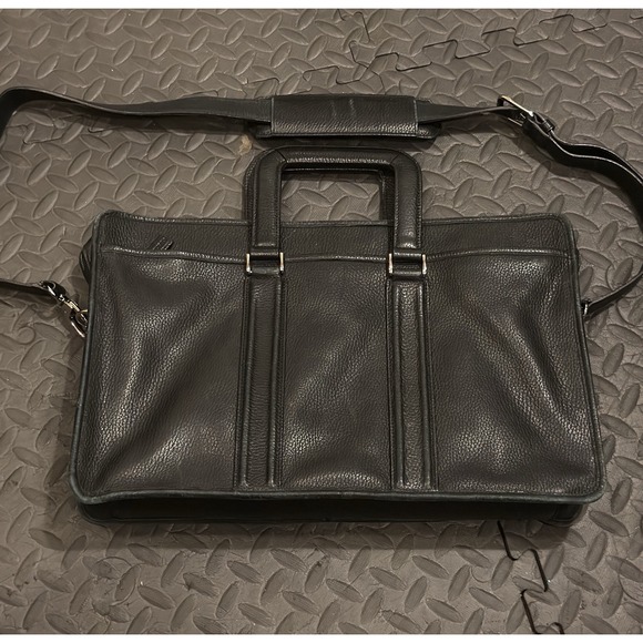 Levenger Other - Levenger Black Leather Business Tote Notebook Briefcase Bag Documents Shoulder